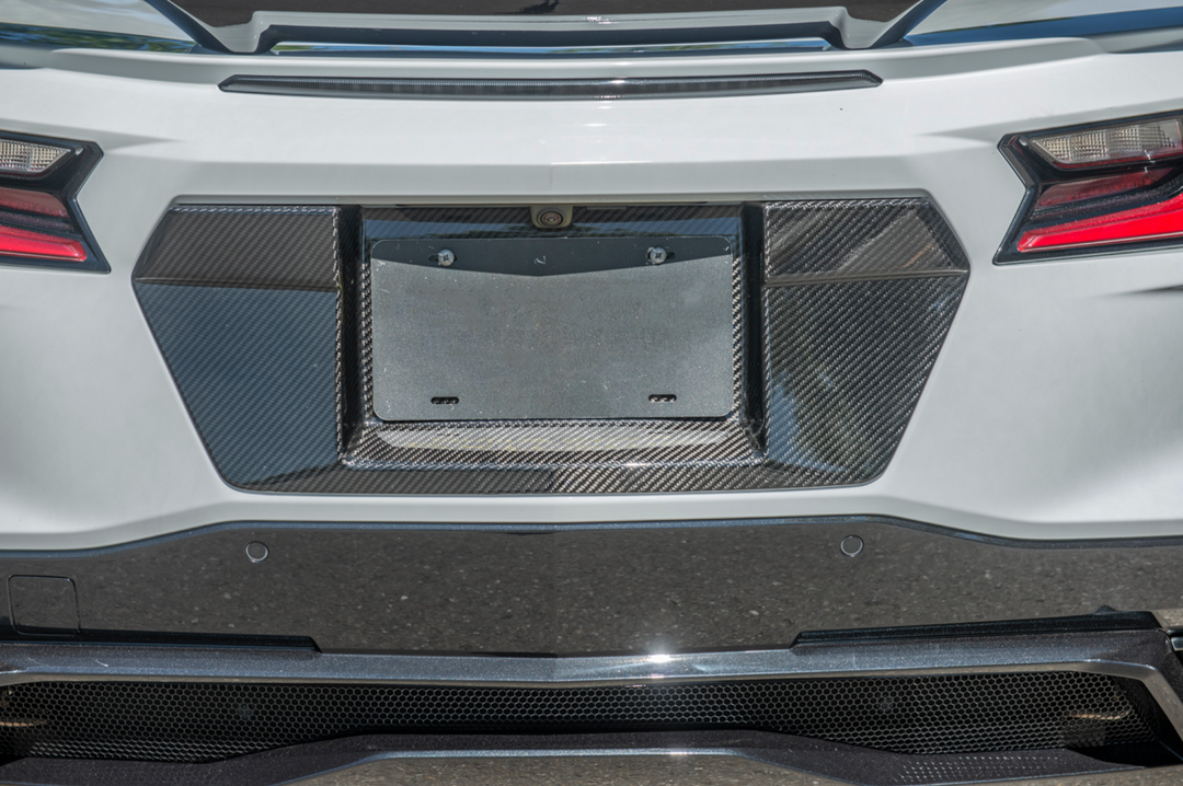 Carbon Fiber License Plate Backing - Chevrolet Corvette C8