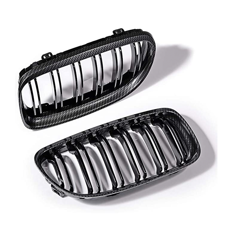 Carbon Fiber Dual Slat Kidney Grille Set - BMW E9X 3-Series & M3