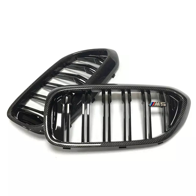 Carbon Fiber Dual Slat Kidney Grille Set - BMW F90 M5