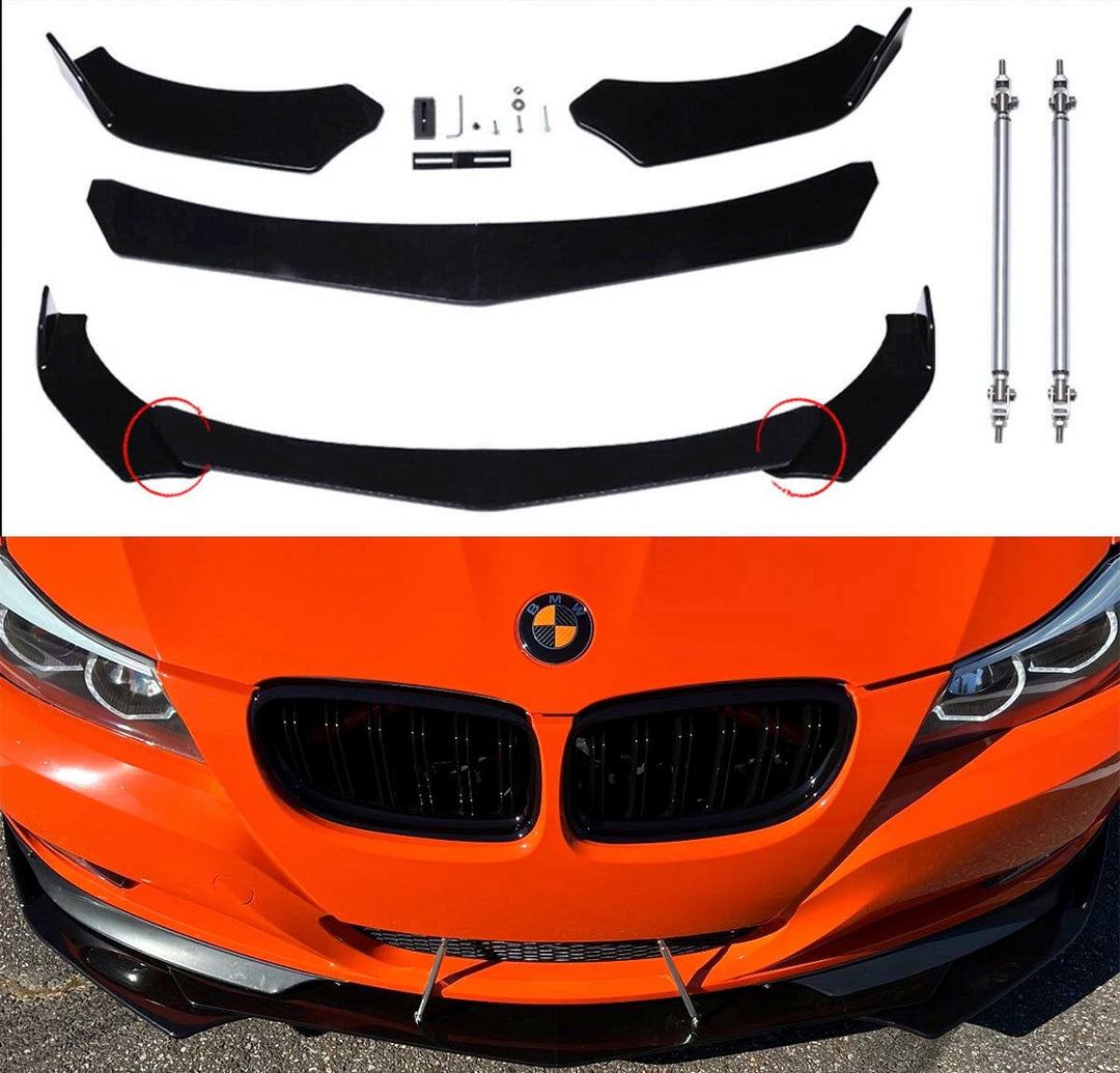 Front Bumper Lip Splitter w/ 2x Adjustable Rods