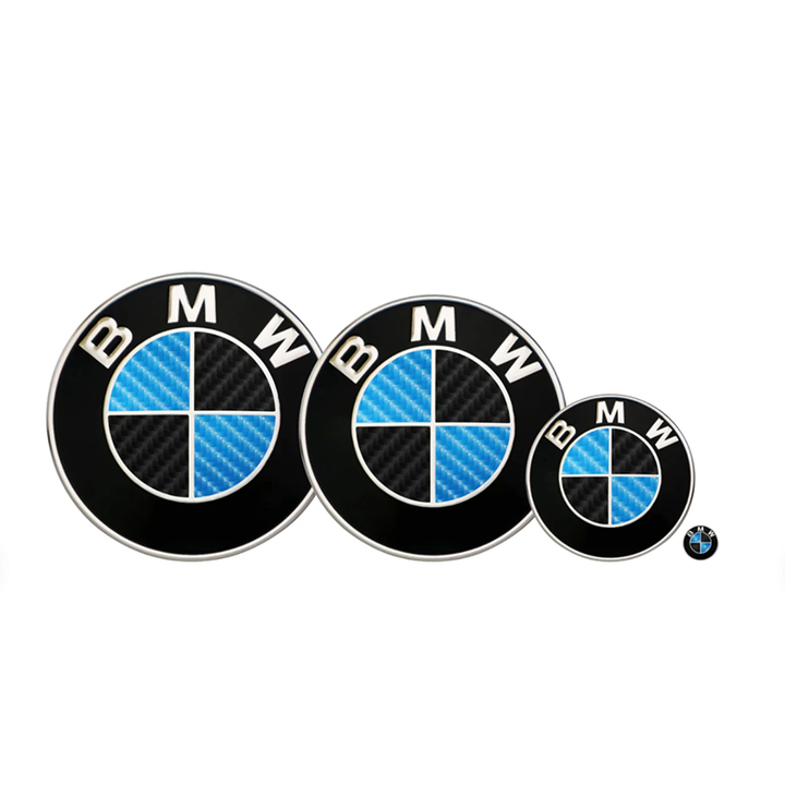 BMW Badge Decals Carbon Fiber Print (Multi-Colors)