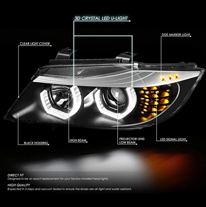 3D Halo LED Crystal Headlights - BMW E90