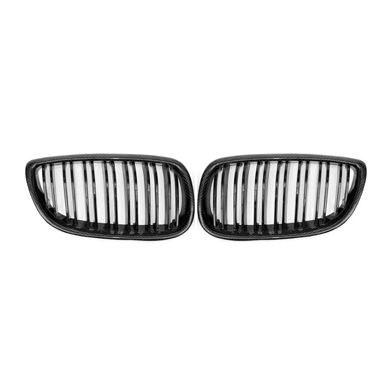 Carbon Fiber Dual Slat Kidney Grille Set - BMW E9X 3-Series & M3